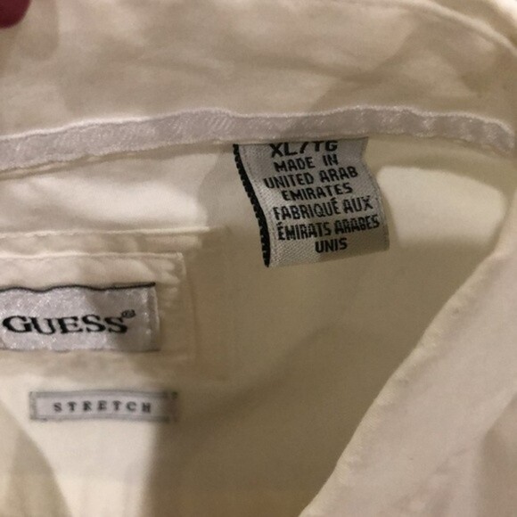 GUESS Men’s Long Sleeve Button Front White Shirt XL - Picture 5 of 6